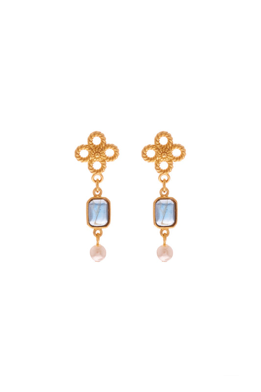 Ben Amun Flower Earrings - Gold