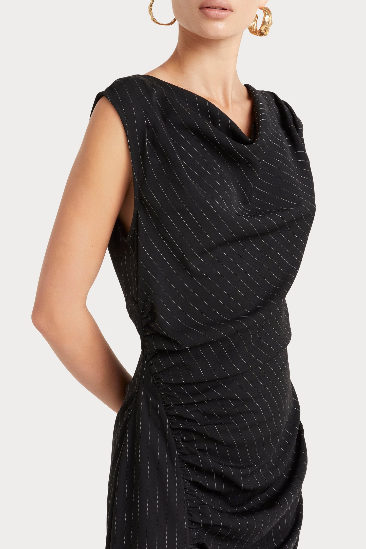 Noir Dress - Pinstripe