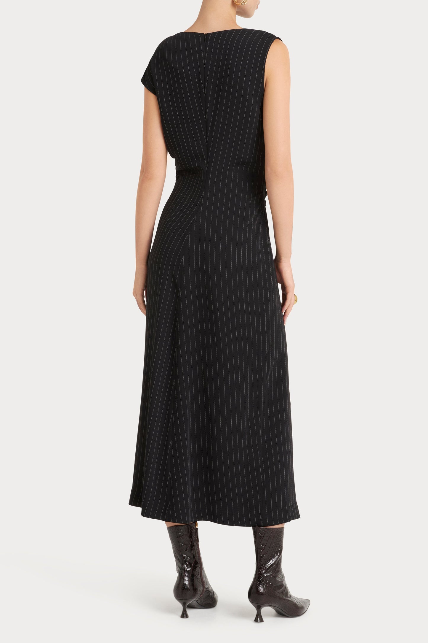 Noir Dress - Pinstripe