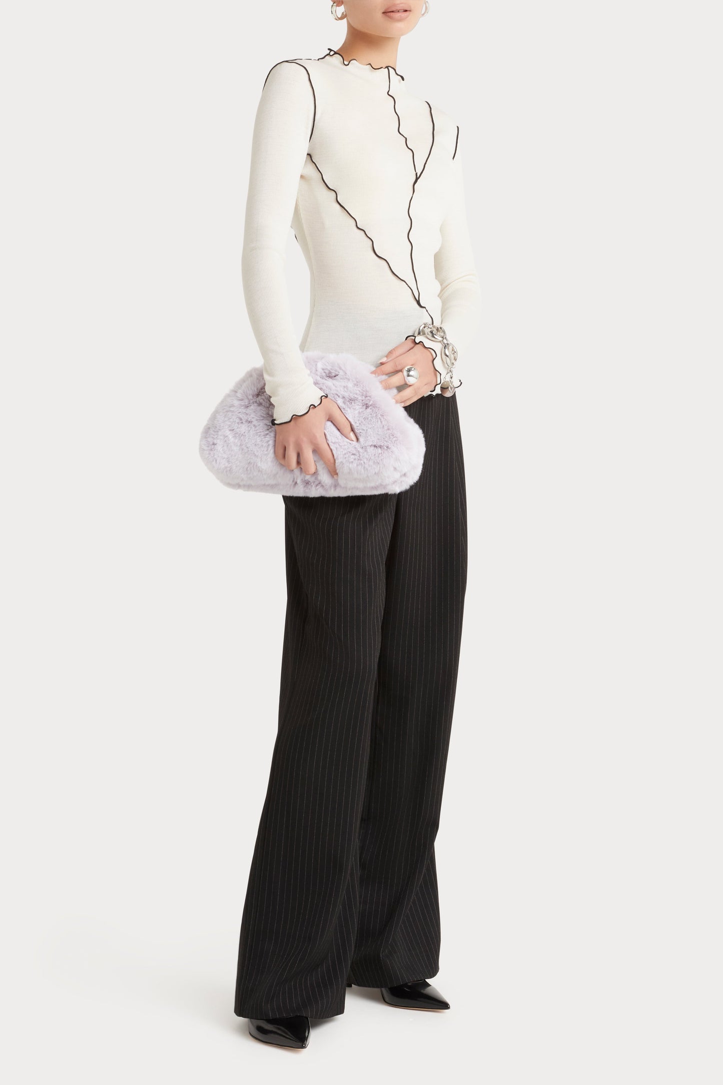 Contrast Rib - White