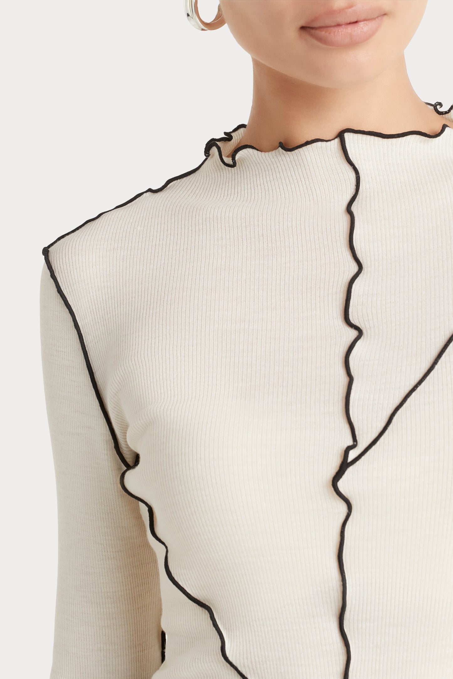 Contrast Rib - White